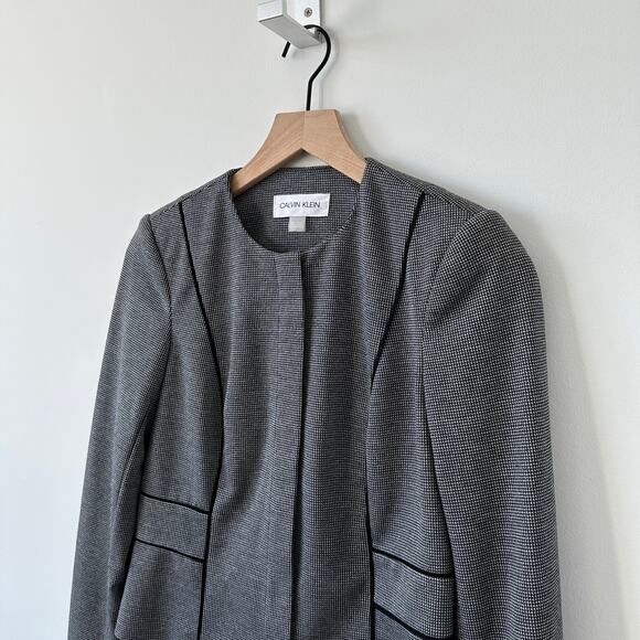 Calvin Klein Gray Contrast Zip Front Jacket Size 4P - Picture 4 of 10